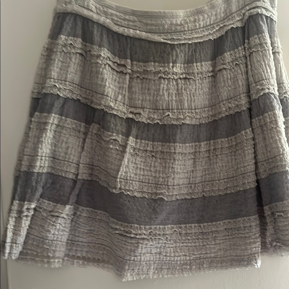 Max Studio Dark Grey Light Grey Lace Women's Mini Skirt M